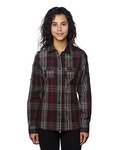 Ladies' Long-Sleeve Plaid Pattern Woven Shirt