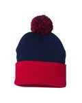 12" Pom-Pom Cuffed Beanie