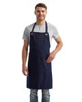 Unisex ‘Barley’ Contrast Stitch Recycled Bib Apron