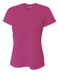 Ladies' Birds-Eye Mesh V-Neck T-Shirt