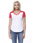 Ladies' CVC Varsity V-Neck T-Shirt