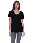 Ladies' Cotton/Modal Open V-Neck T-Shirt