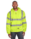 Men's Berne Hi-Vis Class 3 Lined Hooded Sweatshirt